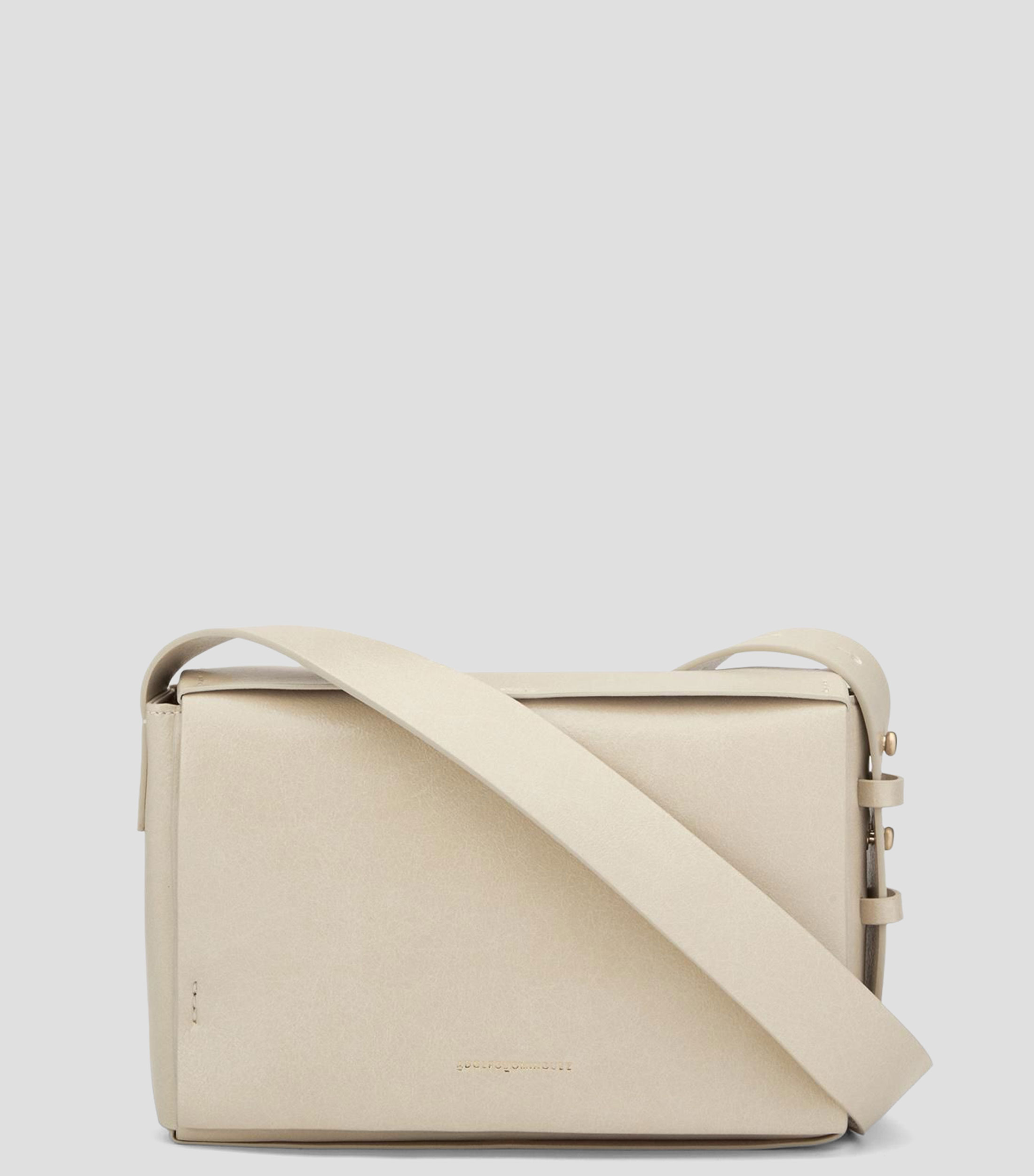 Bolsa crossbody lisa con detalle texturizado Mujer